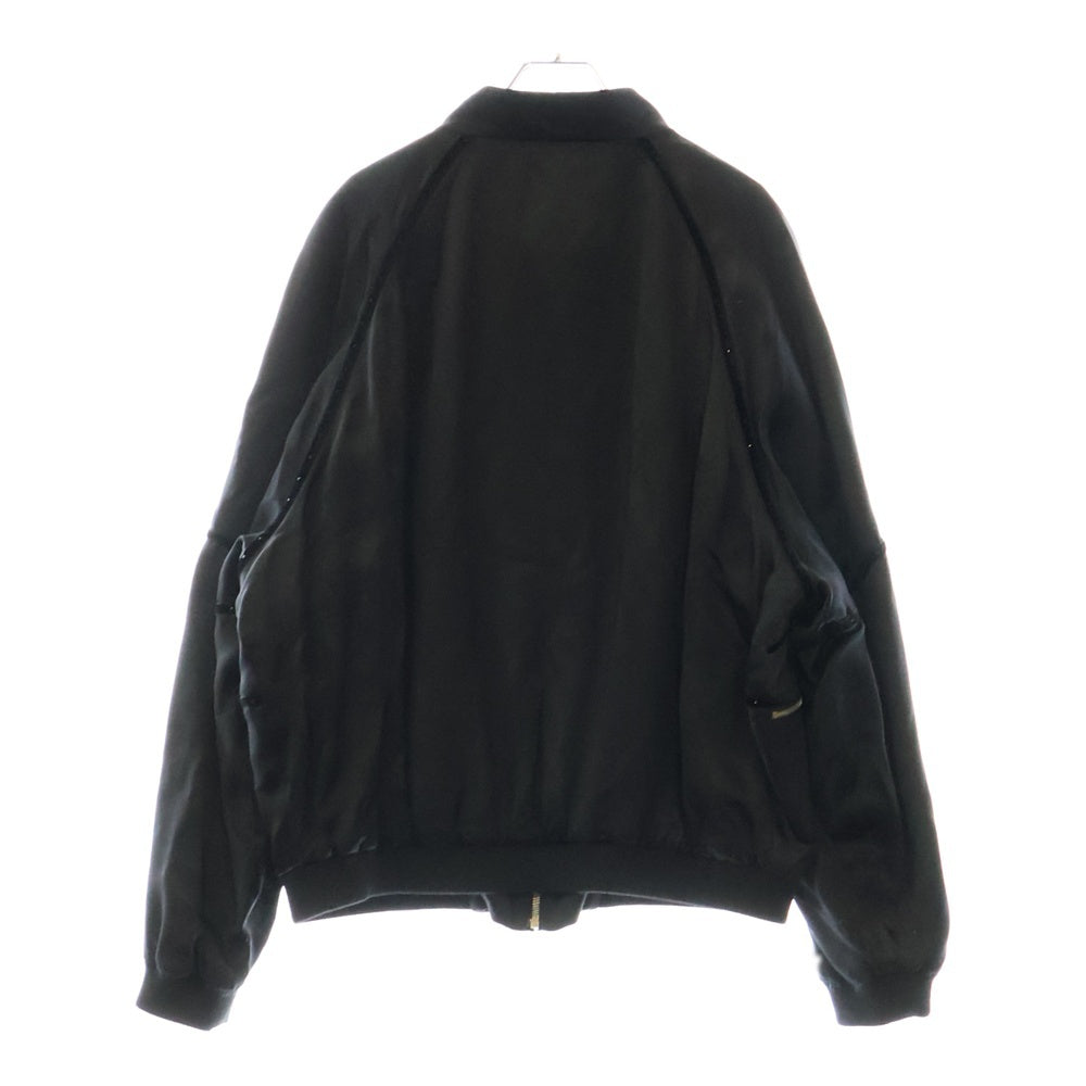 SAINT LAURENT PARIS(サンローランパリ) 22AW 80s シルク サテン テディジャケット ブルゾン ブラック 684947