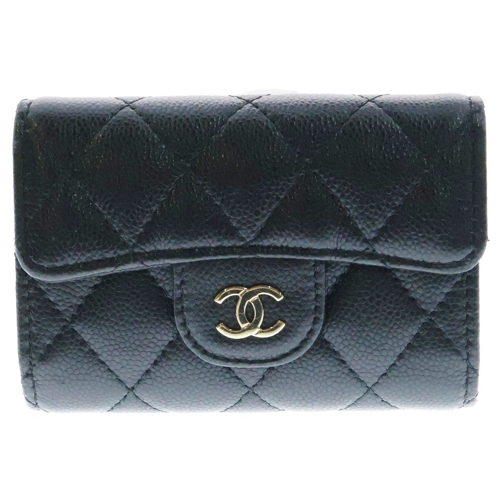 CHANEL(シャネル) マトラッセ キャビアスキン ココマーク 4連 キーケース ランダムシリアル ブラック レディース AP0222