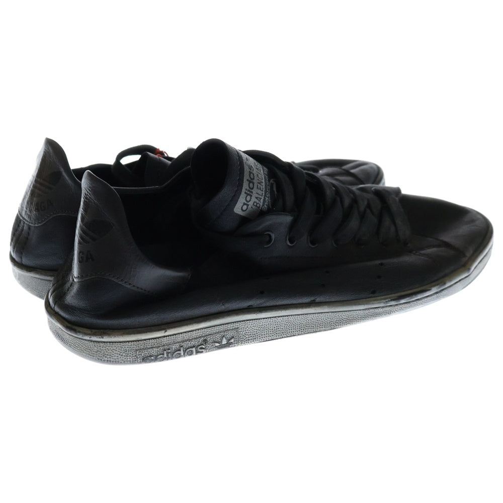 BALENCIAGA(バレンシアガ) ×adidas Stan Smith アディダス スタンスミス ユーズド加工 レザー ローカットスニーカー ブラック US9/27.5cm HP6779