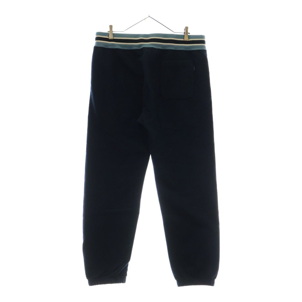 SUPREME(シュプリーム) 18AW Striped Rib Sweatpant ストライプド リブロゴ スウェットパンツ ネイビー