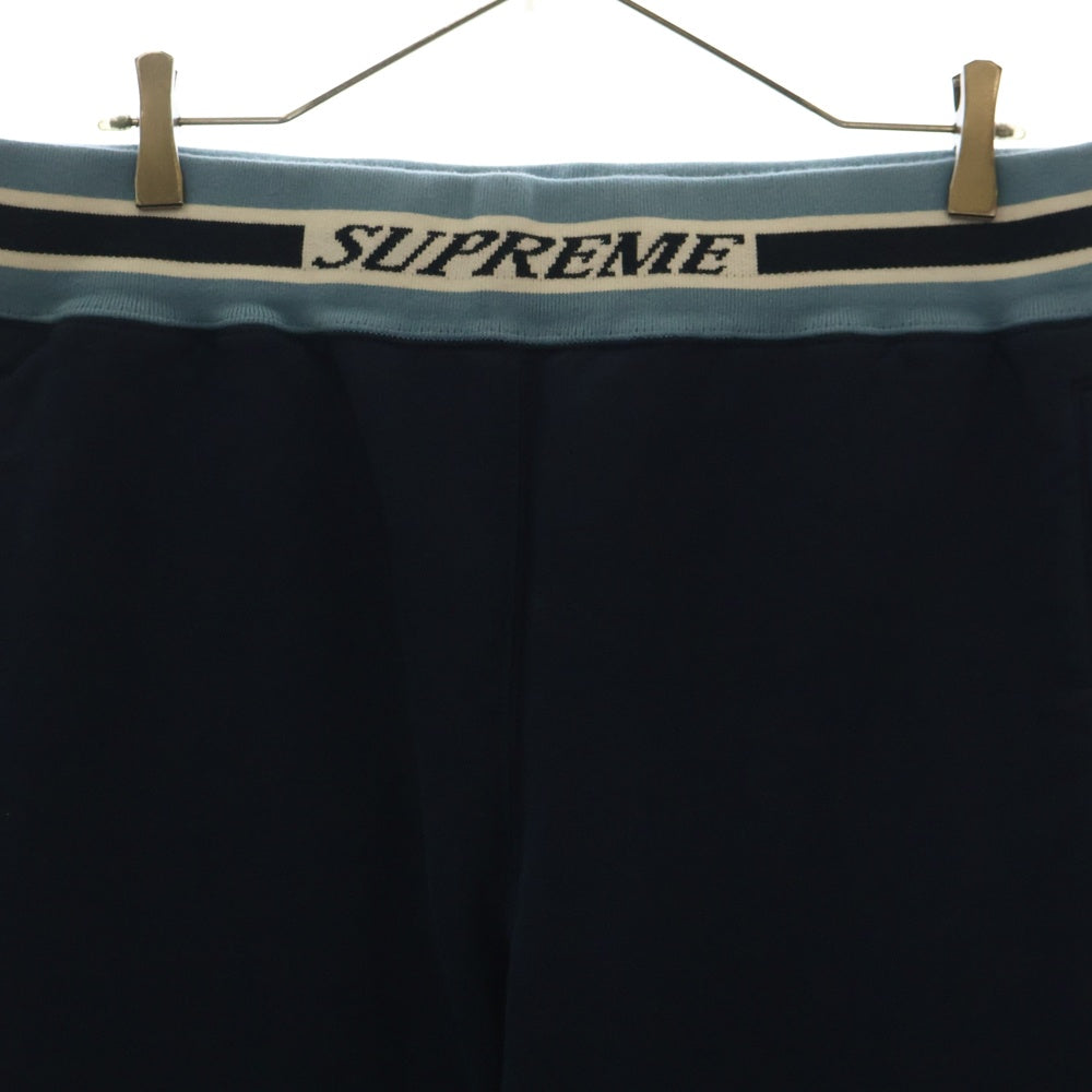 SUPREME(シュプリーム) 18AW Striped Rib Sweatpant ストライプド リブロゴ スウェットパンツ ネイビー
