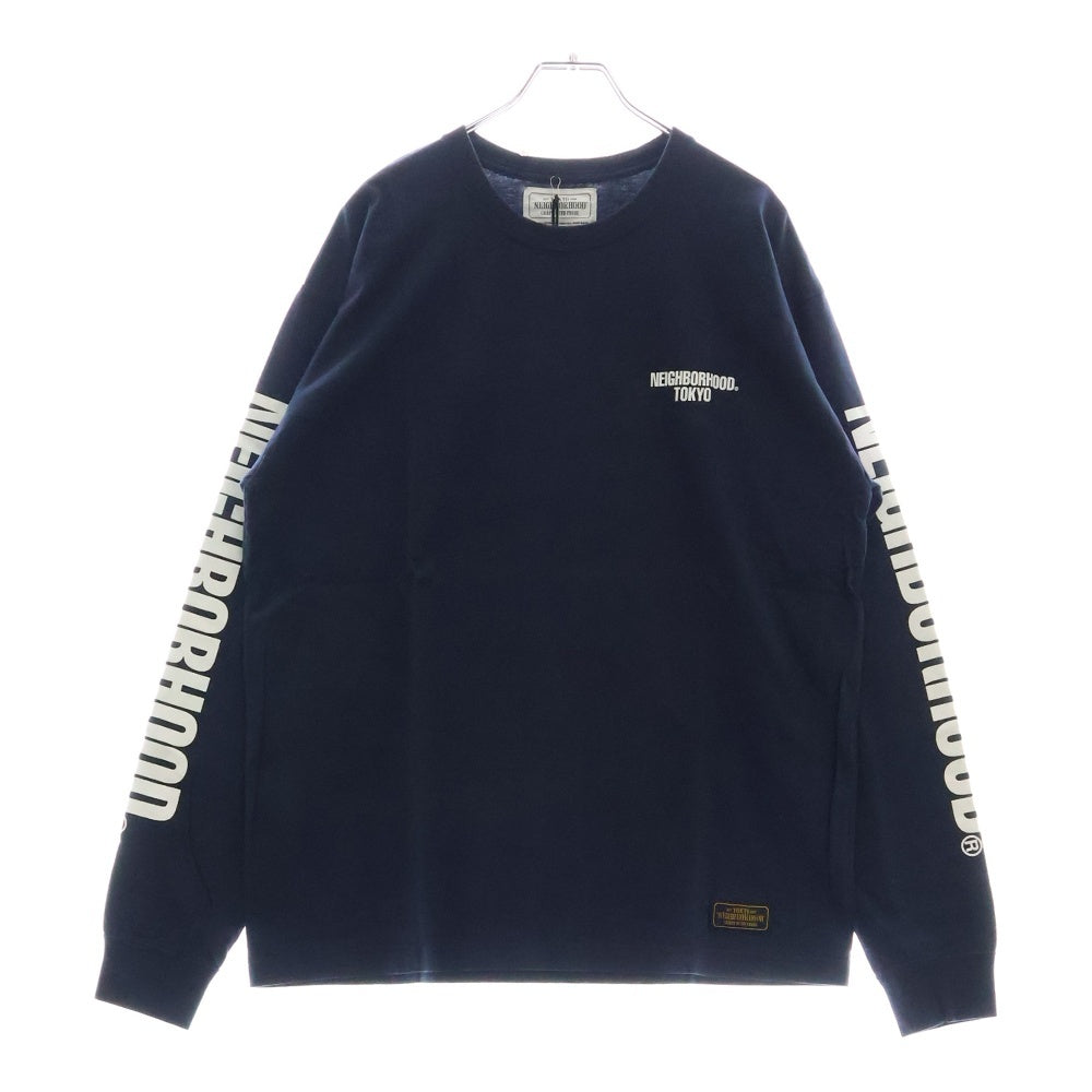 NEIGHBORHOOD(ネイバーフッド) 17AW Long Sleeve C.I. Tee ロゴプリント クルーネック 長袖Tシャツ カットソー ネイビー 172PCNH-LT02