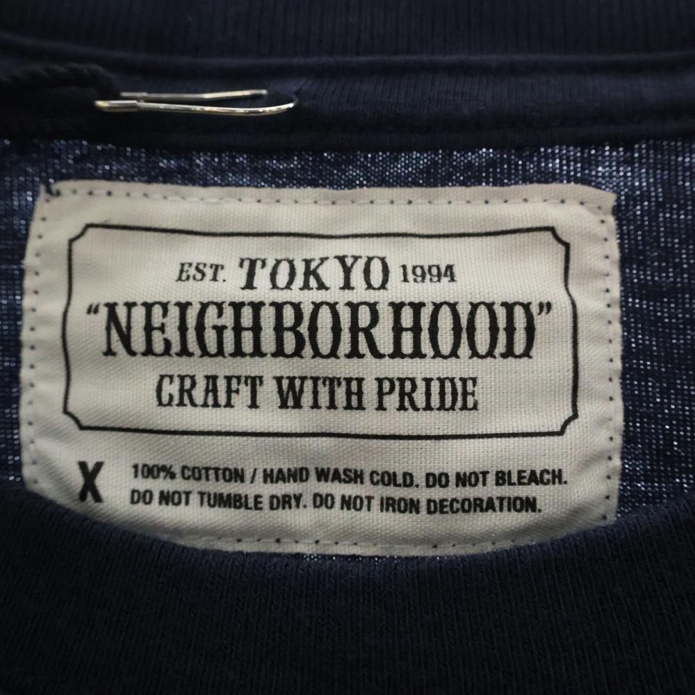 NEIGHBORHOOD(ネイバーフッド) 17AW Long Sleeve C.I. Tee ロゴプリント クルーネック 長袖Tシャツ カットソー ネイビー 172PCNH-LT02
