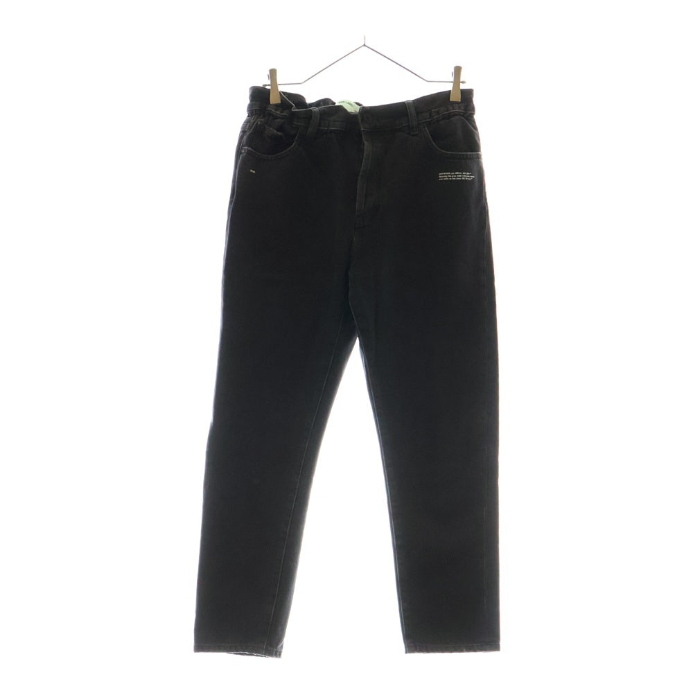 OFF-WHITE(オフホワイト) 18SS LOW CROTCH DENIM COTTON JEANS ロークロッチ テーパード デニムパンツ ブラック OMYA005S18812028