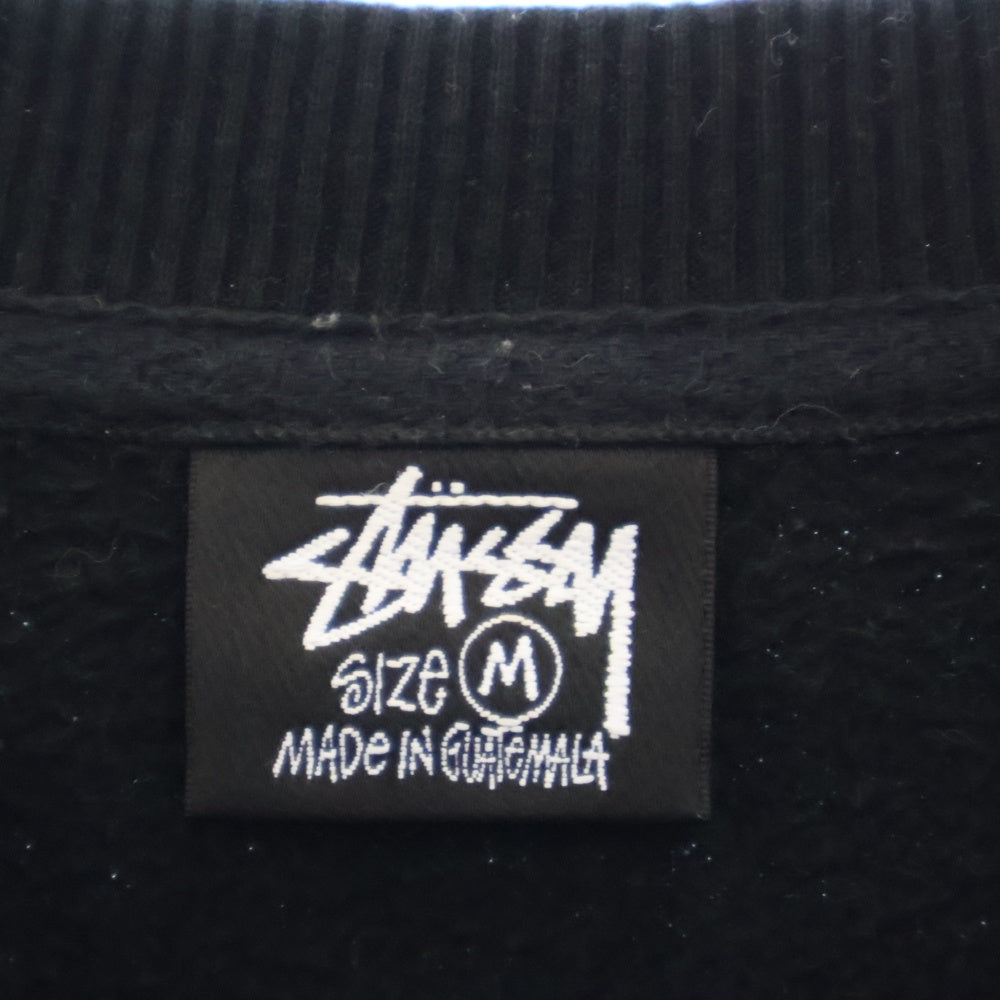 STUSSY(ステューシー) Basic Stussy Crew ベーシック ロゴプリント クルーネック スウェット トレーナー ブラック 1914649