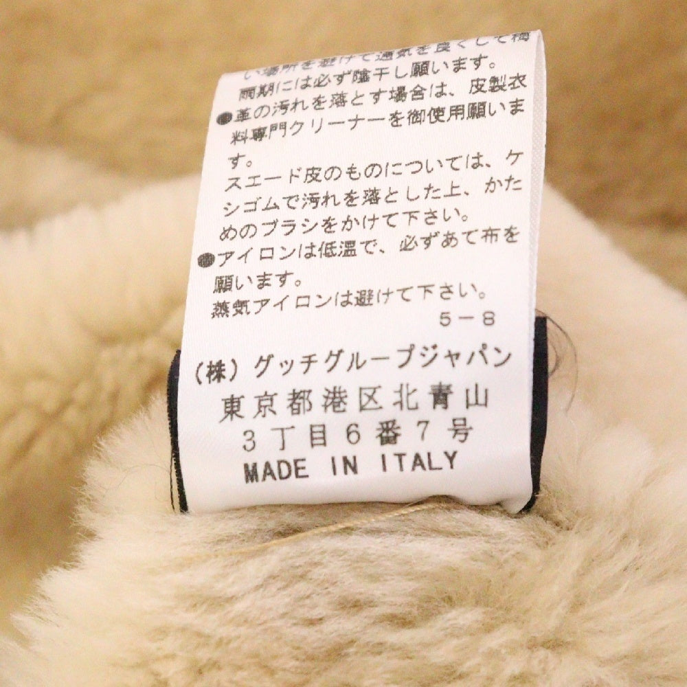 GUCCI(グッチ) トムフォード期 アナグマファー ボンバー レザー ムートン ジャケット ベージュ 116474 XS022