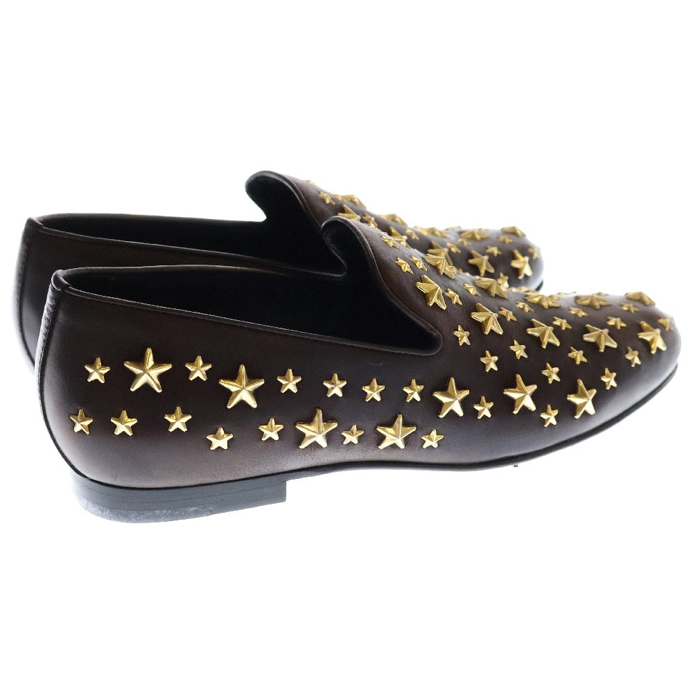 JIMMY CHOO(ジミーチュウ) 143SLOANE スター装飾 レザー スリッポン ブラック