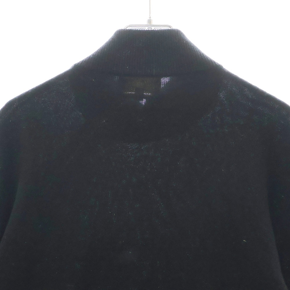 HERMES(エルメス) Cashmere Flower Zip Turtleneck Knit Sweater カシミア フラワーデザイン 変形ジップ タートルネックニットセーター ブラック