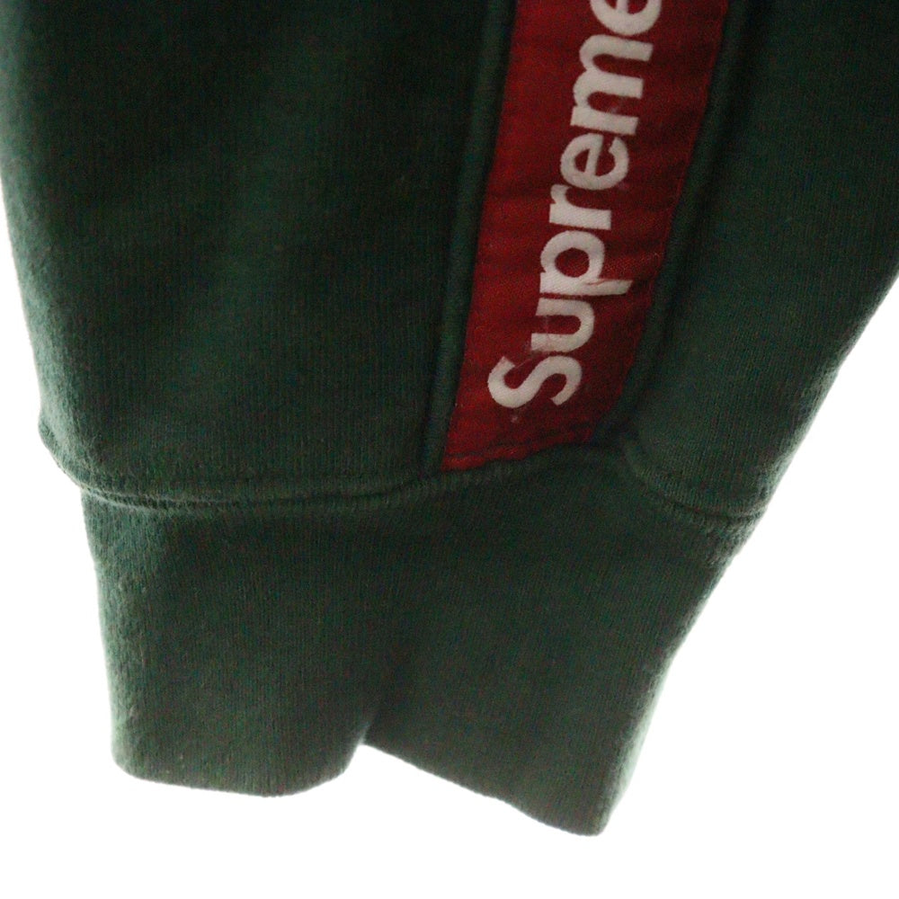 SUPREME(シュプリーム) 19AW Text Stripe Zip Up Hooded Sweatshirt テキストストライプ ロゴ スウェット ジップアップ パーカー グリーン