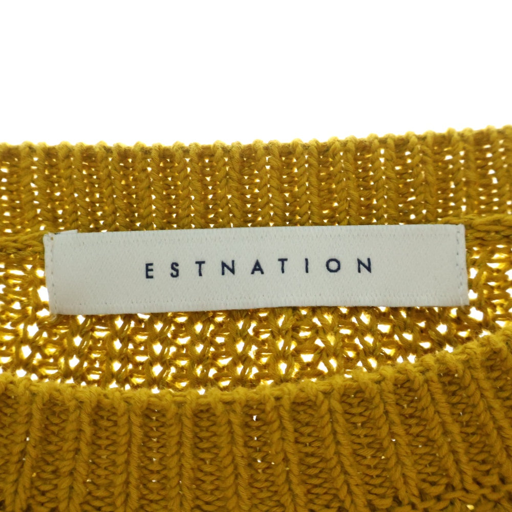 ESTNATION(エストネーション) サイドスリット レーヨンニットセーター イエロー 81-234-12-010047