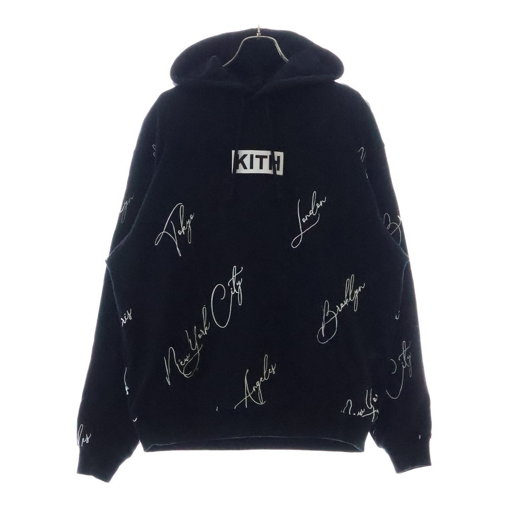 KITH(キス) 21AW City Script Hoodie シティ スクリプト フーディー スウェット プルオーバー パーカー ブラックKHM030347