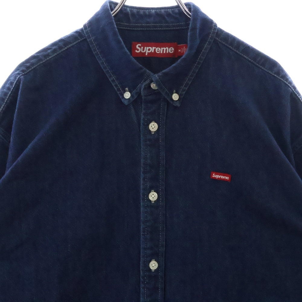 SUPREME(シュプリーム) 24AW Small Box Shirt Rinsed Denim スモールボックスロゴ デニム 長袖シャツ インディゴ