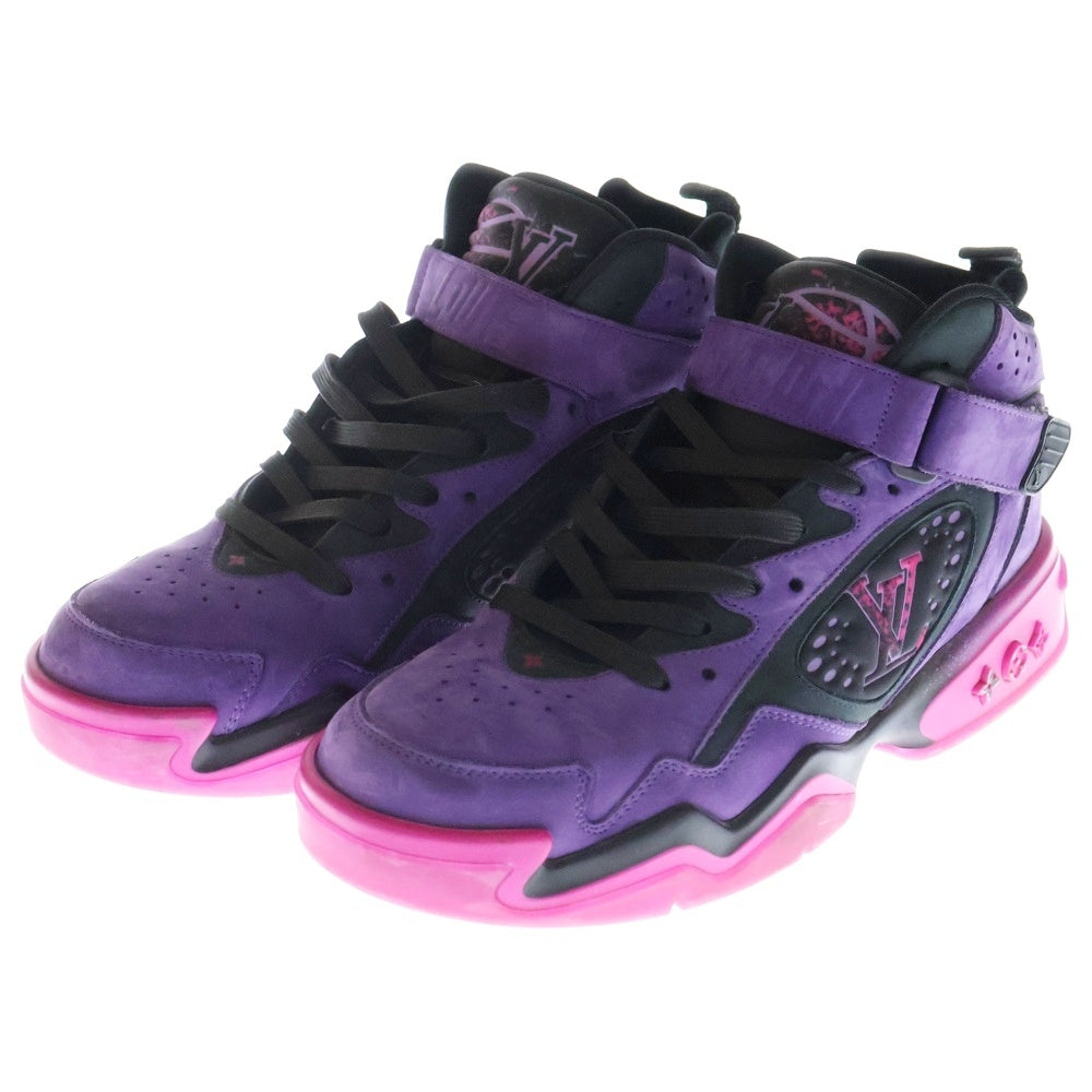 LOUIS VUITTON(ルイヴィトン) 22AW LV Trainer 2 トレイナーライン ハイカットスニーカー ブラック/パープル GO0272