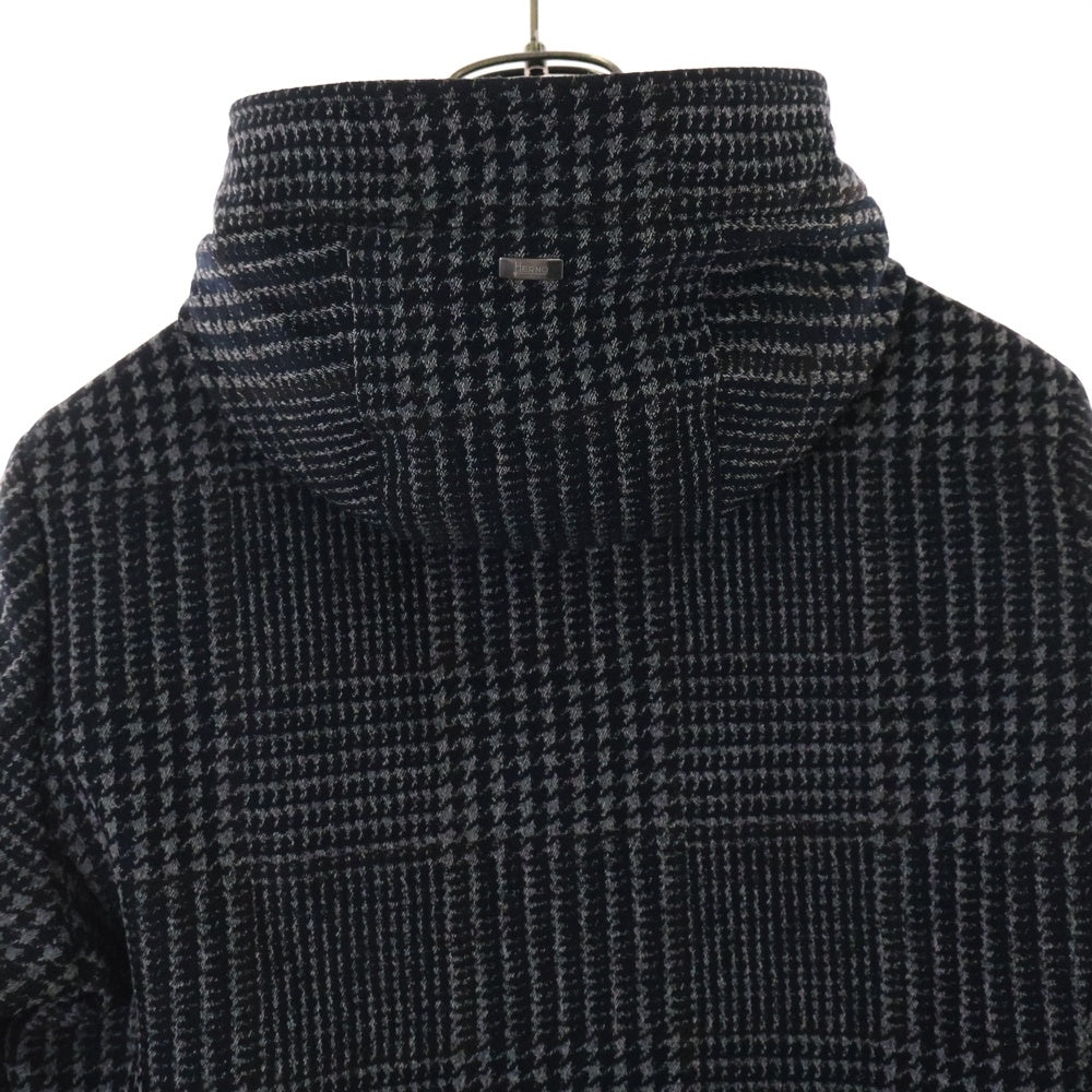 HERNO(ヘルノ) 総柄 ナイロン ジップアップ フーデッド ダウンジャケット グレー PI0316U-19416-9200