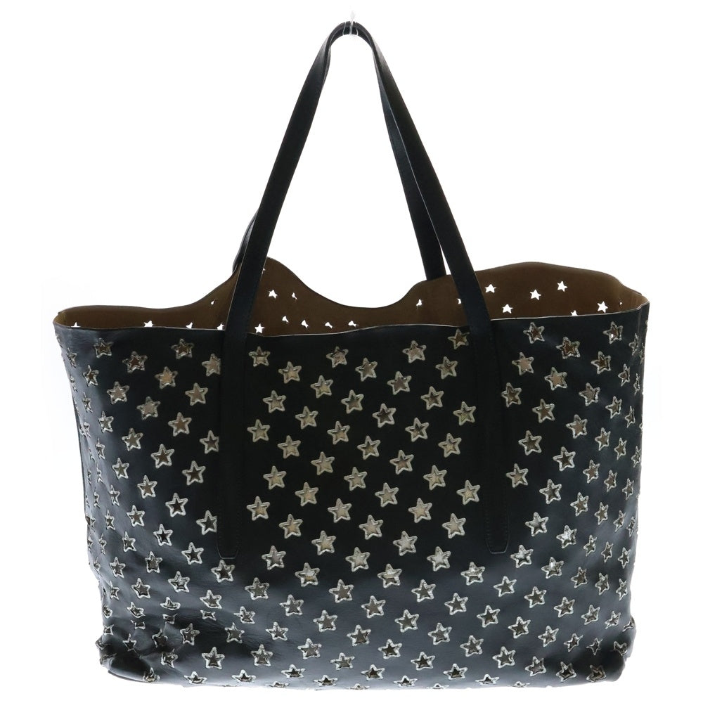 JIMMY CHOO(ジミーチュウ) PIMLICO ピムリコ スターパンチング レザー トートバッグ シルバー /ブラック
