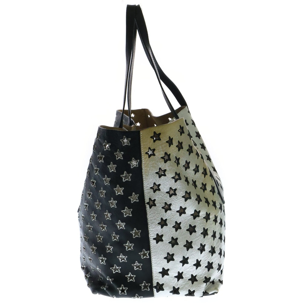 JIMMY CHOO(ジミーチュウ) PIMLICO ピムリコ スターパンチング レザー トートバッグ シルバー /ブラック