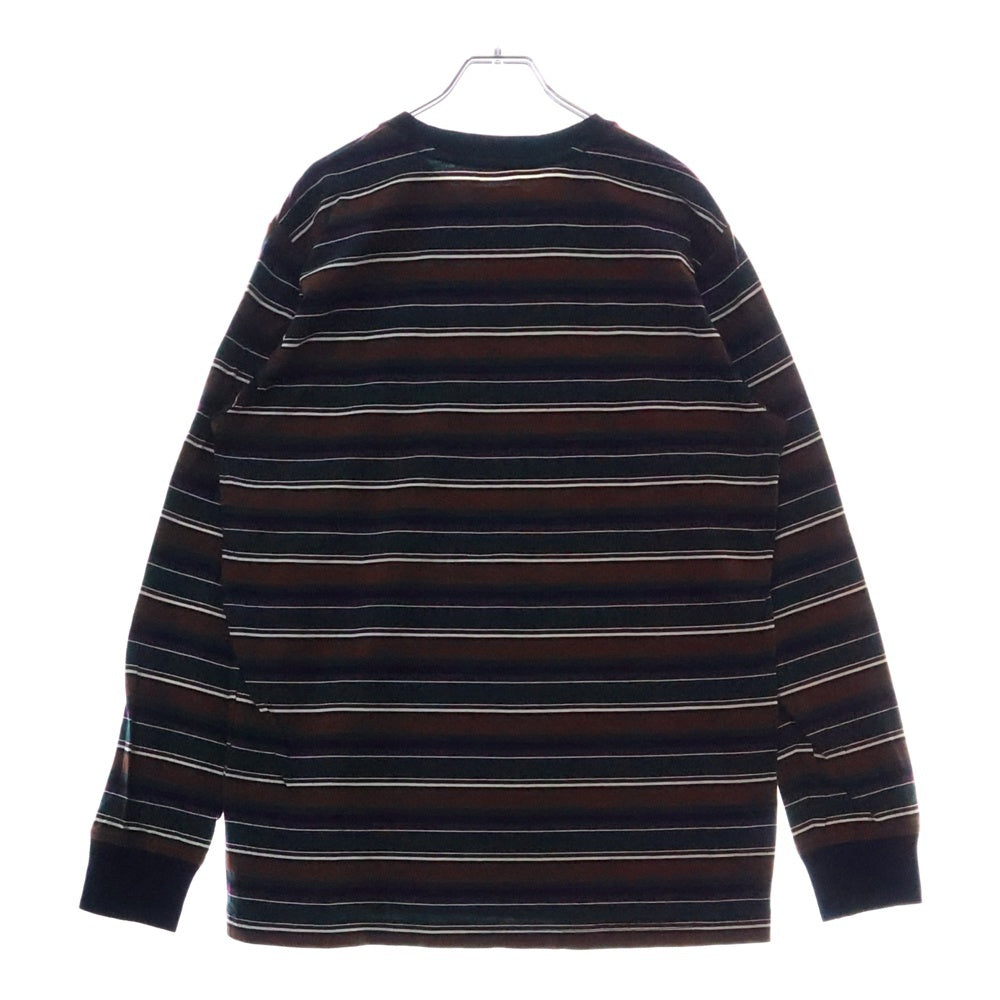 SUPREME(シュプリーム) 15AW Multi Stripe L/S Top クラシックロゴ刺繍 ボーダー クルーネック 長袖Tシャツ カットソー マルチ