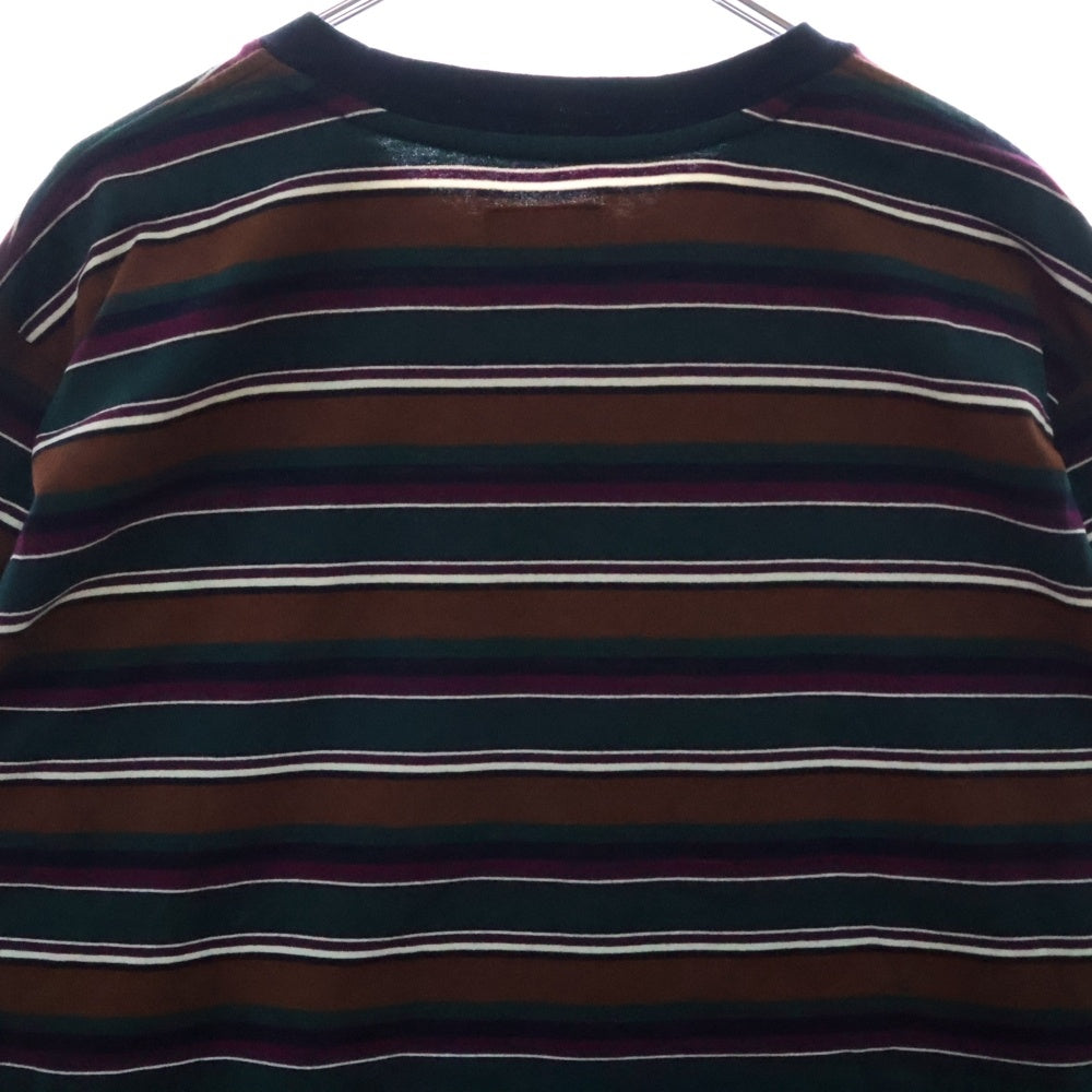 SUPREME(シュプリーム) 15AW Multi Stripe L/S Top クラシックロゴ刺繍 ボーダー クルーネック 長袖Tシャツ カットソー マルチ