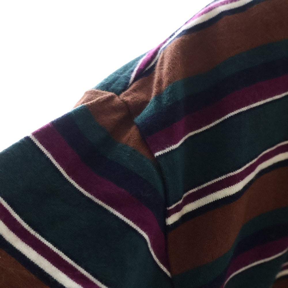 SUPREME(シュプリーム) 15AW Multi Stripe L/S Top クラシックロゴ刺繍 ボーダー クルーネック 長袖Tシャツ カットソー マルチ