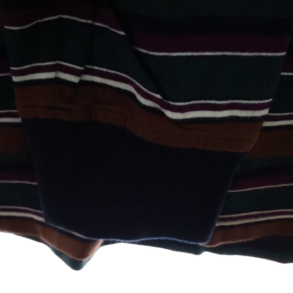 SUPREME(シュプリーム) 15AW Multi Stripe L/S Top クラシックロゴ刺繍 ボーダー クルーネック 長袖Tシャツ カットソー マルチ