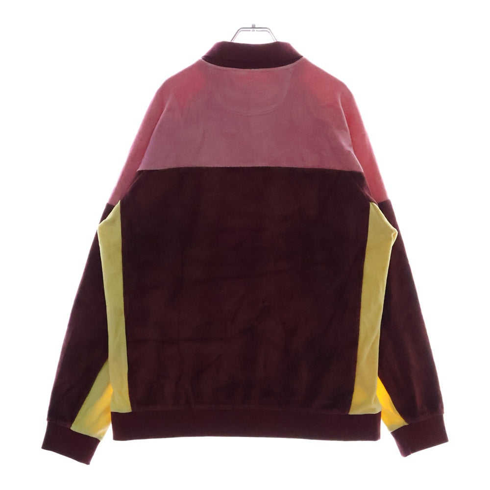 SUPREME(シュプリーム) 22AW Paneled Velor L/S Polo パネル ベロア 長袖ポロシャツ バーガンディ