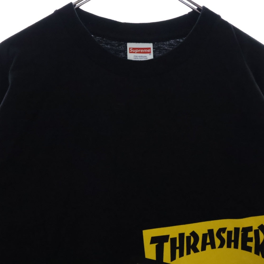 SUPREME(シュプリーム) 21AW ×THRASHER Multi Logo L/S Tee マルチロゴ プリント クルーネック 長袖Tシャツ カットソー ブラック