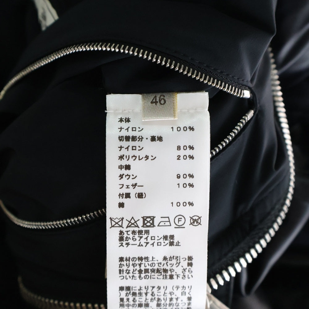 HERMES(エルメス) 22AW セリエボタン 2Way ジップアップ ナイロン ダウンジャケット ブラック