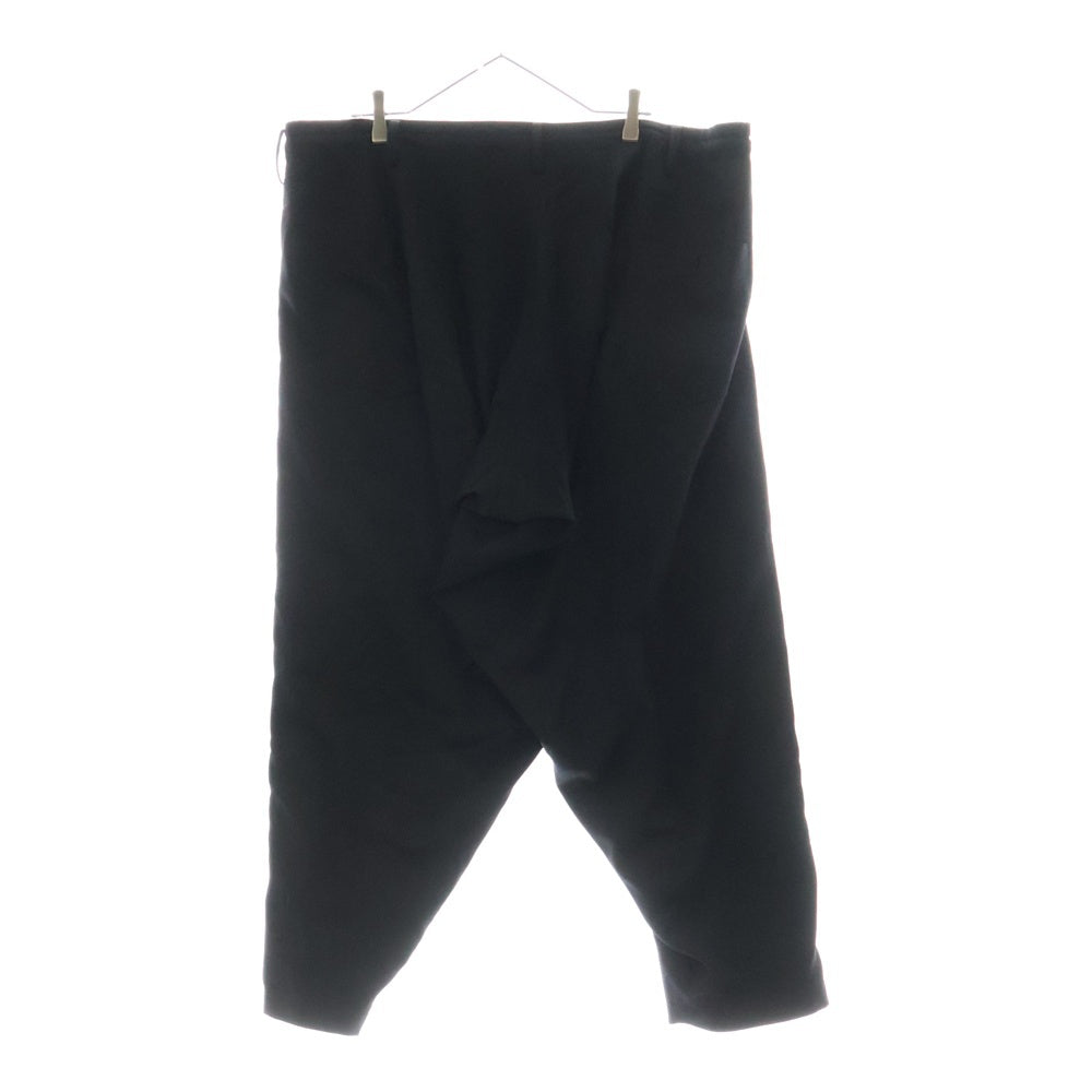 Yohji Yamamoto POUR HOMME(ヨウジヤマモト プールオム) 23AW GABARDINE Y-SIDE GUSSET DRAPED PANTS 脇マチ付ドレープパンツ ブラック HJ-P22-100