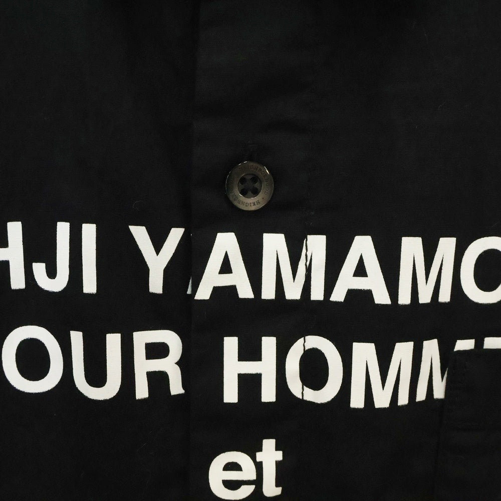 NEIGHBORHOOD(ネイバーフッド) 24AW×YOHJI YAMAMOTO PRINT SHIRT LS ヨウジヤマモト ロゴプリント 長袖シャツ ブラック 242BEYYN-SHM01S