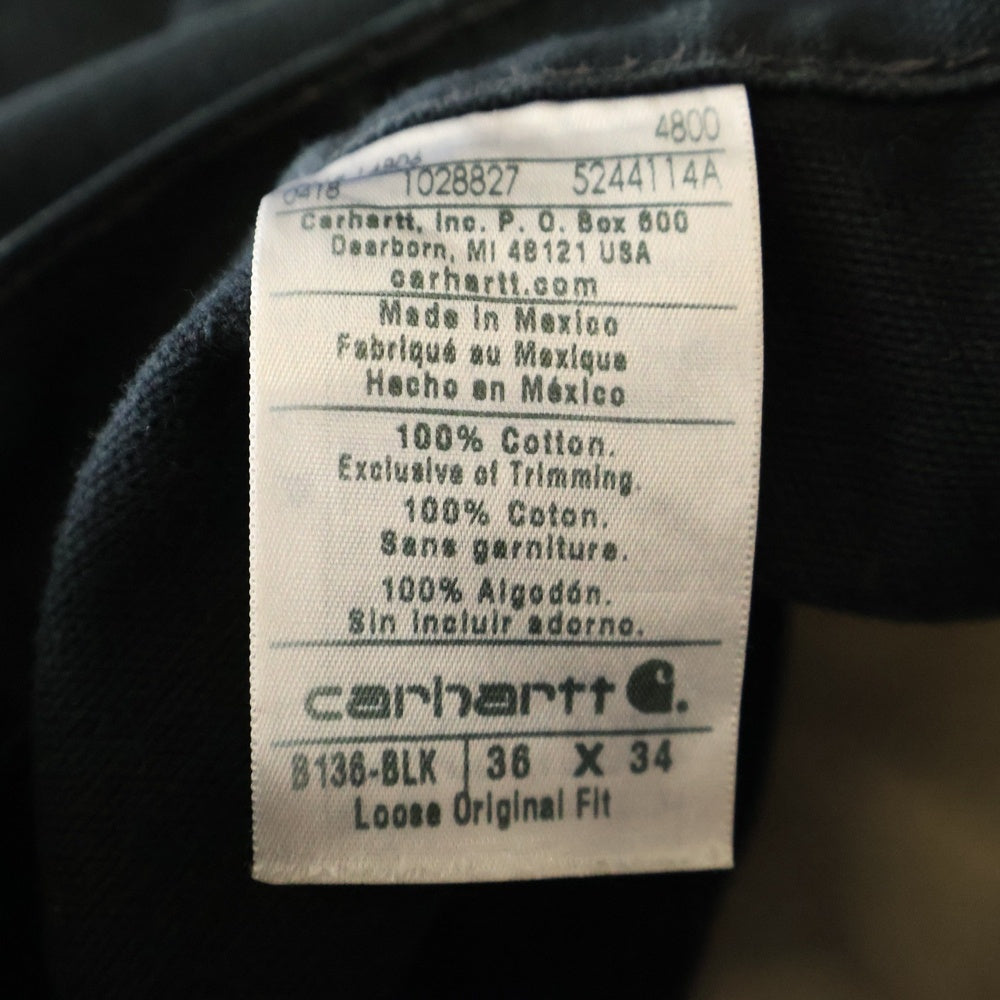 CARHARTT(カーハート) USA製 ダブルニー カーペンター ワークロングパンツ ブラック B-136