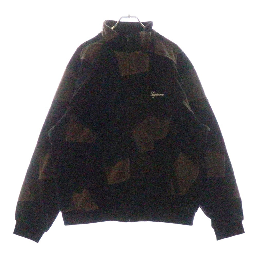 SUPREME(シュプリーム) 25SS Patchwork Velour Track Jacket パッチワーク ベロア ロゴ刺繍 ジップアップ トラックジャケット マルチ