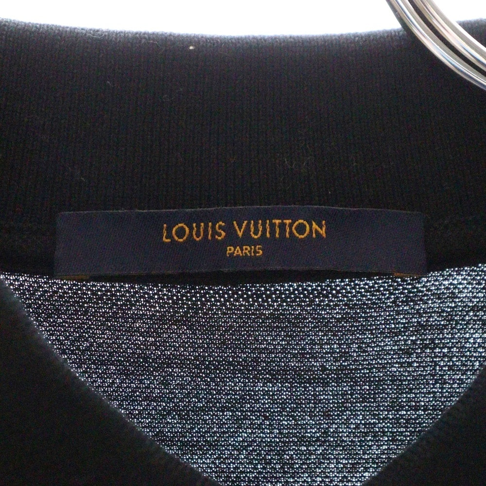 LOUIS VUITTON(ルイヴィトン) 22SS サークルロゴ刺繍 コットン 半袖ポロシャツ ブラック RM222Q JEA HAJR32