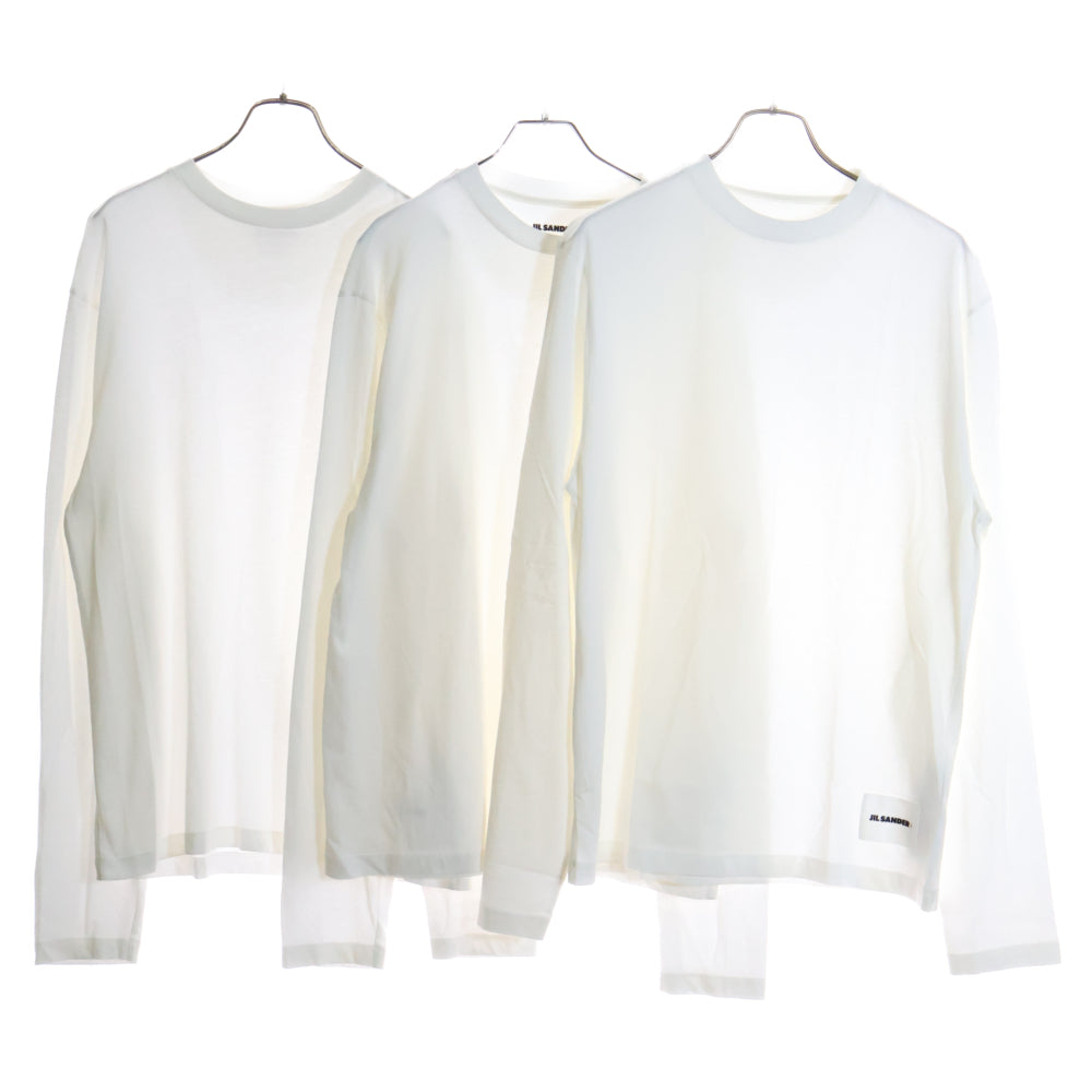 JIL SANDER +(ジルサンダープラス) 22AW T-SHIRT CN SS 3PACK 3枚セット クルーネック 長袖Tシャツ カットソー ホワイト J47GC0002