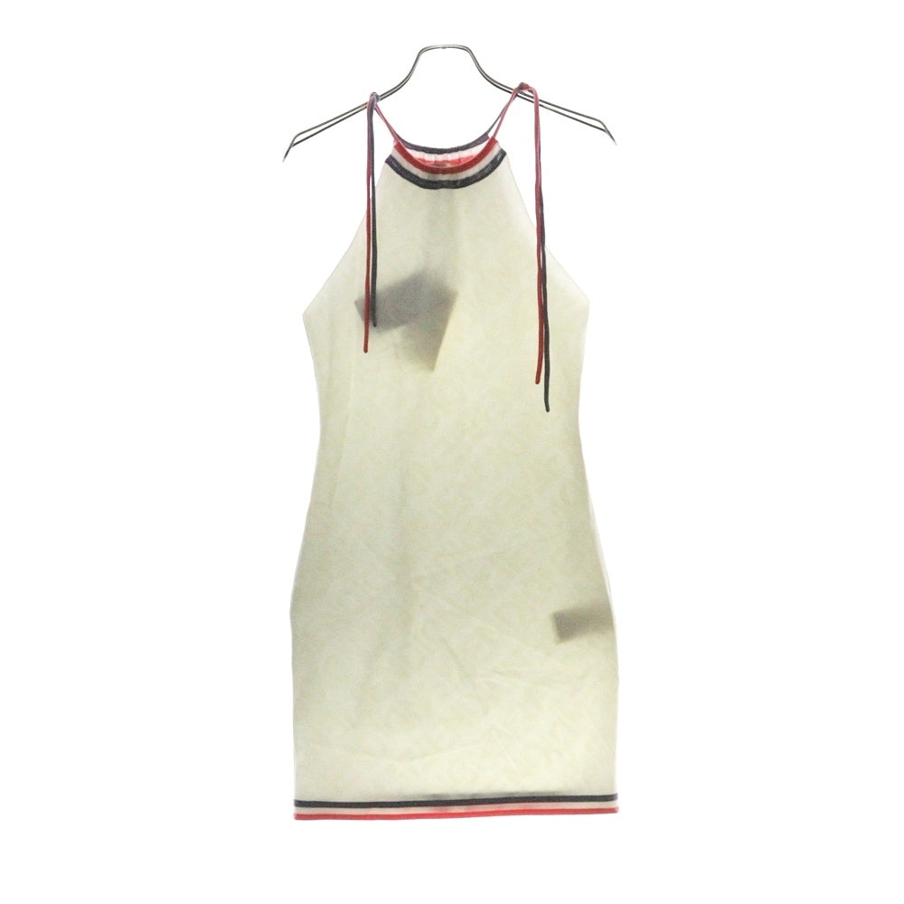 FENDI(フェンディ) 23AW Dark Pink Viscose Blend Mini Dress ロゴ総柄 ニットワンピース ホワイト レディース FZDA98