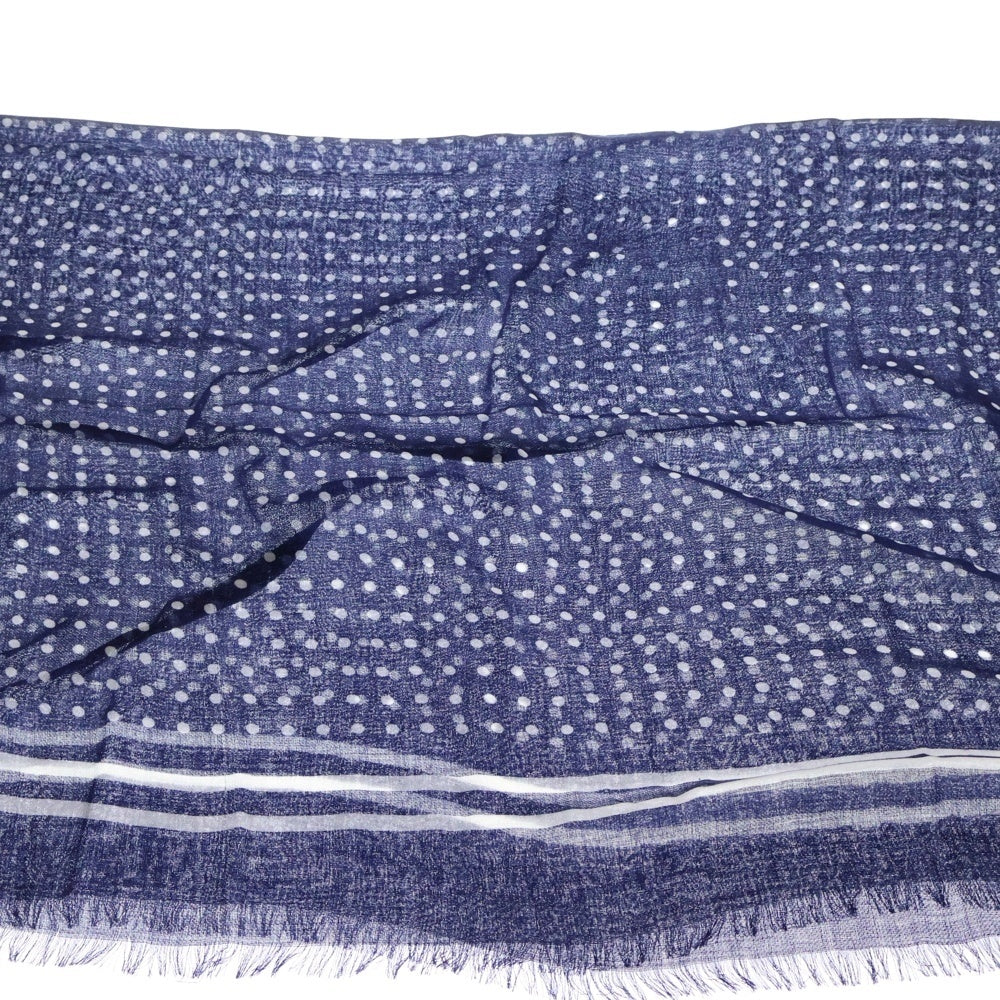 Loro Piana(ロロピアーナ) カシミア シルク ドット柄 スカーフ ネイビー MAL2222
