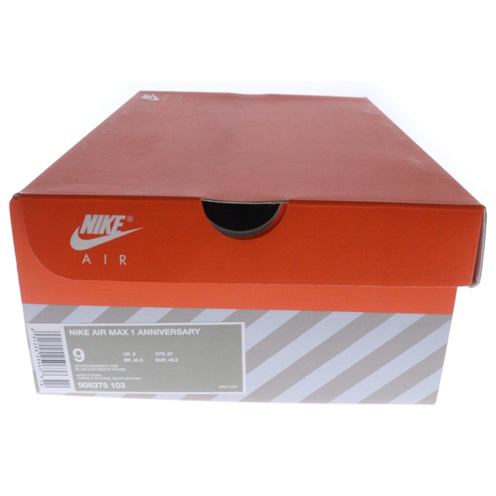 NIKE(ナイキ) AIR MAX 1 ANNIVERSARY エアマックス1 アニバーサリー ローカット スニーカー ホワイト/ブレッド US9/27cm 908375-103