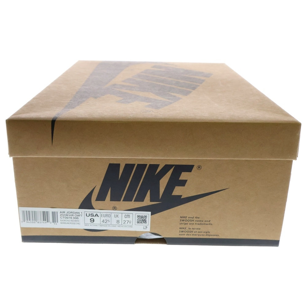 NIKE(ナイキ) AIR JORDAN 1 ZOOM AIR CMFT エアジョーダン1 ズームエアコンフォート ハイカットスニーカー レッド/ブラック US9/27cm CT0978-006