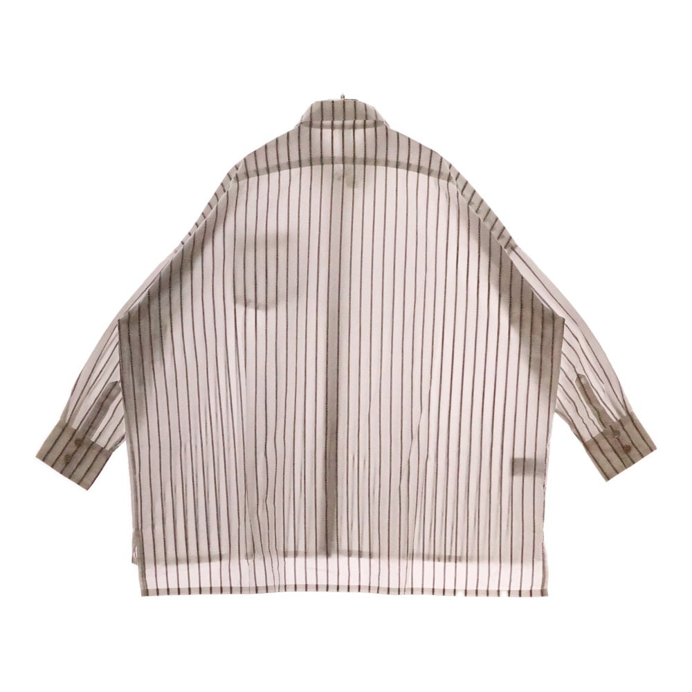 CHROME HEARTS(クロムハーツ) CHロゴ ストライプ ロングスリーブ 長袖シャツ ホワイト/シルバー