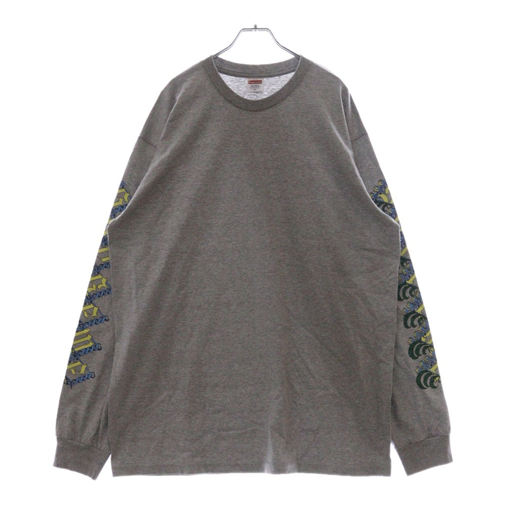 SUPREME(シュプリーム) 24AW Strawberries  L/S Tee ストロベリープリント ロングスリーブクルーネック 長袖Tシャツカットソー グレー