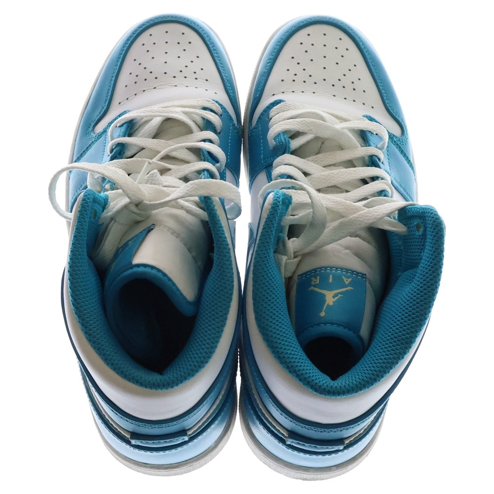 NIKE(ナイキ) AIR JORDAN 1 MIDD AQUATONE エアジョーダン1 ミッドカットスニーカー アクアトーン ホワイト/ブルー US8/26cm DQ8426-400