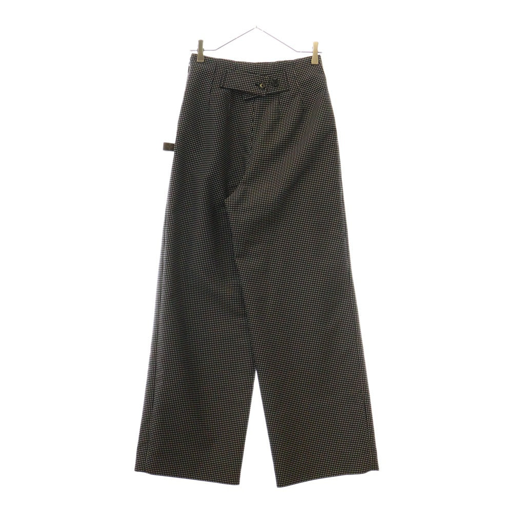LOUIS VUITTON(ルイヴィトン) 22AW フェイクパール装飾 ドット総柄 2タック ワイド ロング パンツ ブラック RW222B RT3 FNPX98 レディース