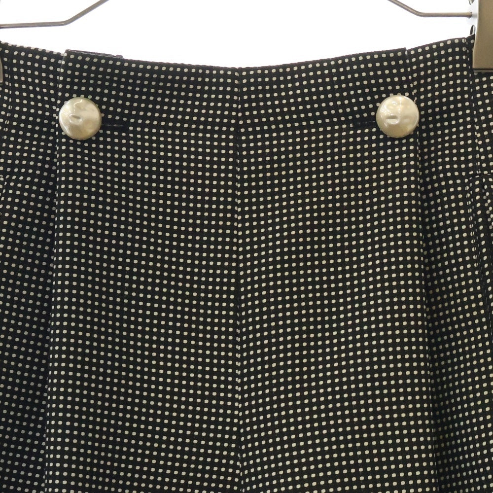 LOUIS VUITTON(ルイヴィトン) 22AW フェイクパール装飾 ドット総柄 2タック ワイド ロング パンツ ブラック RW222B RT3 FNPX98 レディース