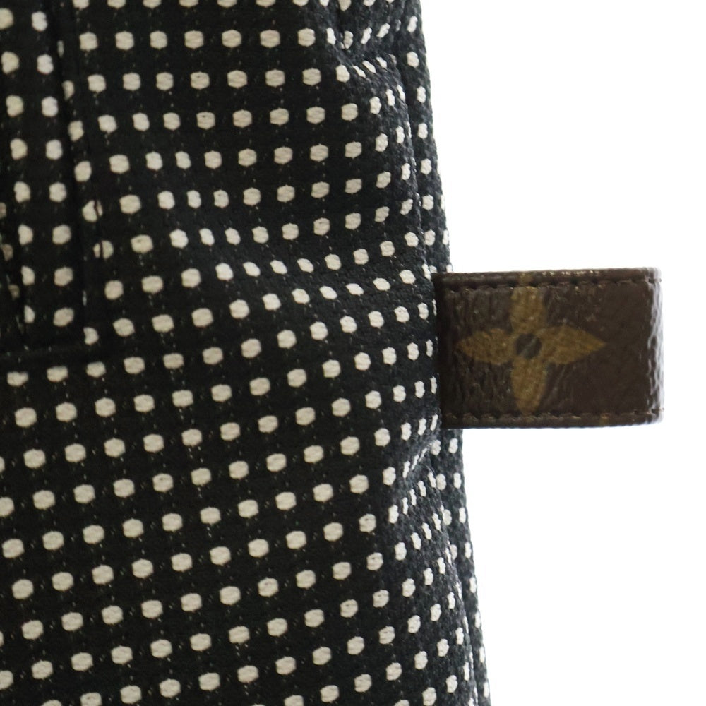 LOUIS VUITTON(ルイヴィトン) 22AW フェイクパール装飾 ドット総柄 2タック ワイド ロング パンツ ブラック RW222B RT3 FNPX98 レディース