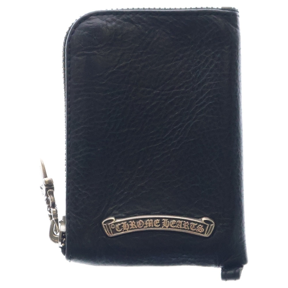 CHROME HEARTS(クロムハーツ) TINY ZIP タイニージップ クロスパッチ付き ダガージップ レザー コンパクトウォレット 財布 ブラック