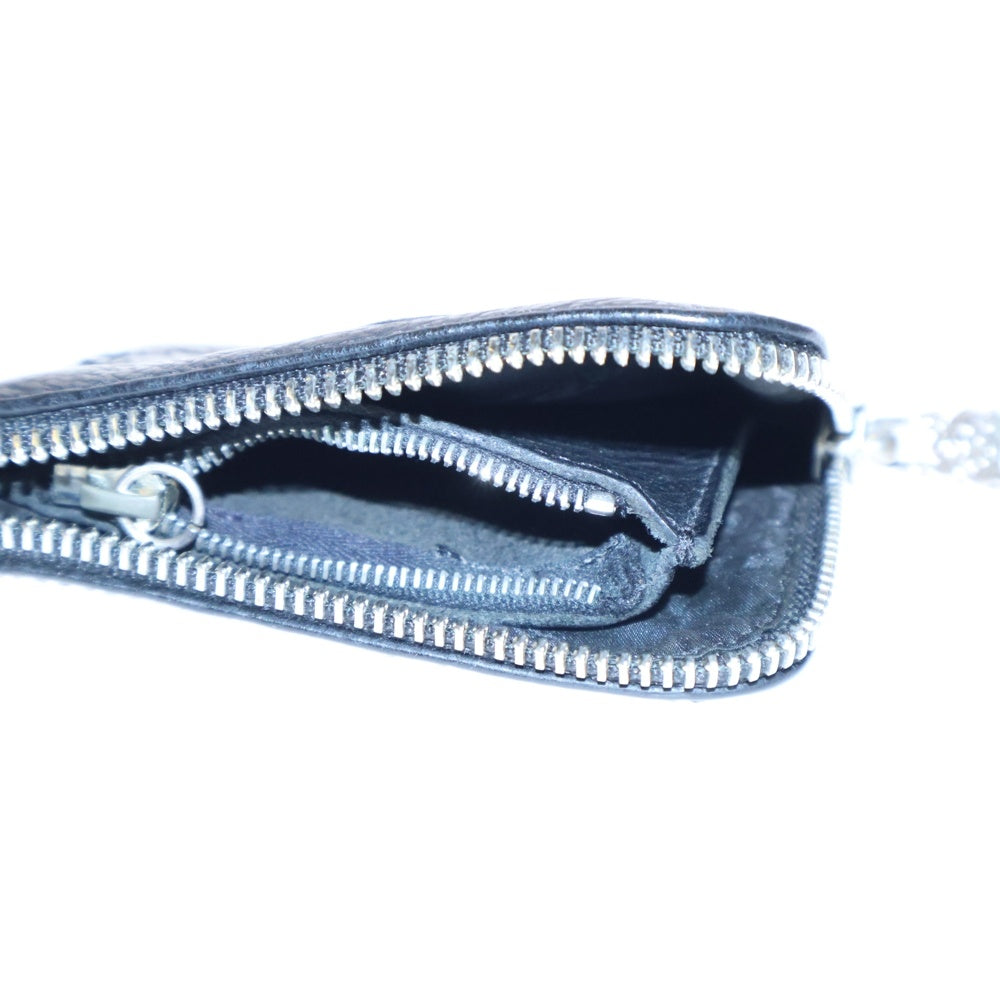 CHROME HEARTS(クロムハーツ) TINY ZIP タイニージップ クロスパッチ付き ダガージップ レザー コンパクトウォレット 財布 ブラック