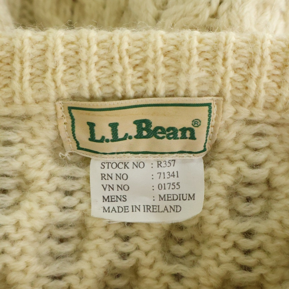 L.L.Bean(エルエルビーン) 80s VINTAGE ヴィンテージ ケーブル ウール ニット セーター アイボリー R357