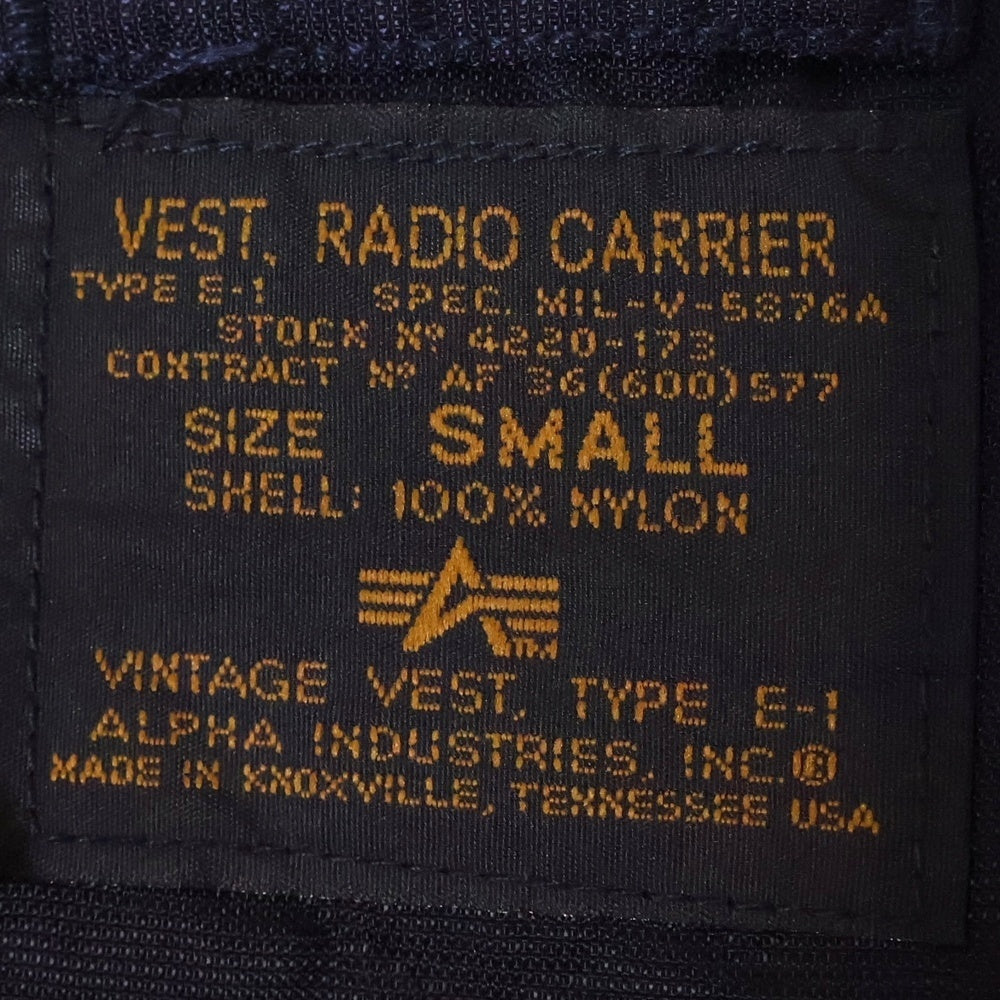ALPHA INDUSTRIES(アルファ インダストリーズ) 90S U.S. AIR FORCE RADIO CARRIER VEST TYPE E-1 エアフォース サイドポケット ミリタリー ラジオベスト ネイビー 4220-173