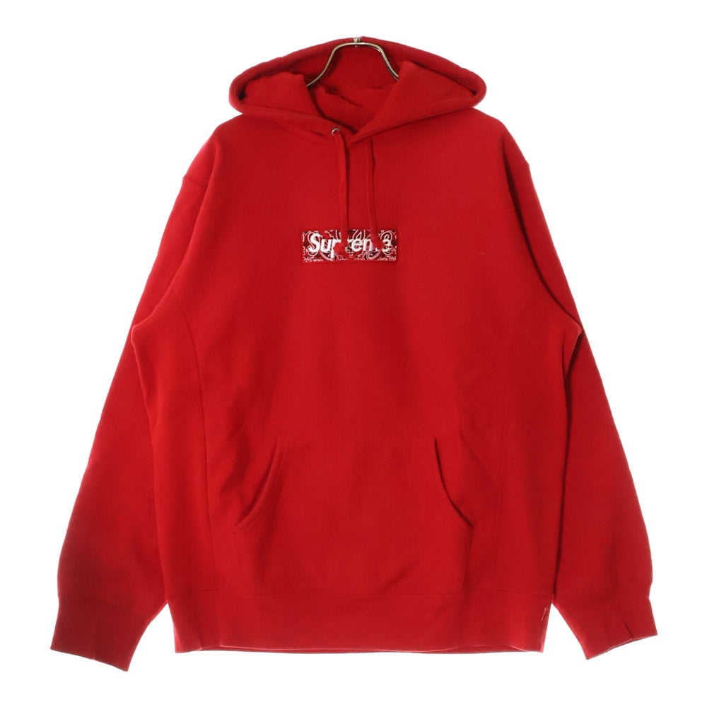 SUPREME(シュプリーム) 19AW Bandana Box Logo Hooded Sweatshirt バンダナ ボックスロゴ プルオーバースウェットパーカー フーディー レッド