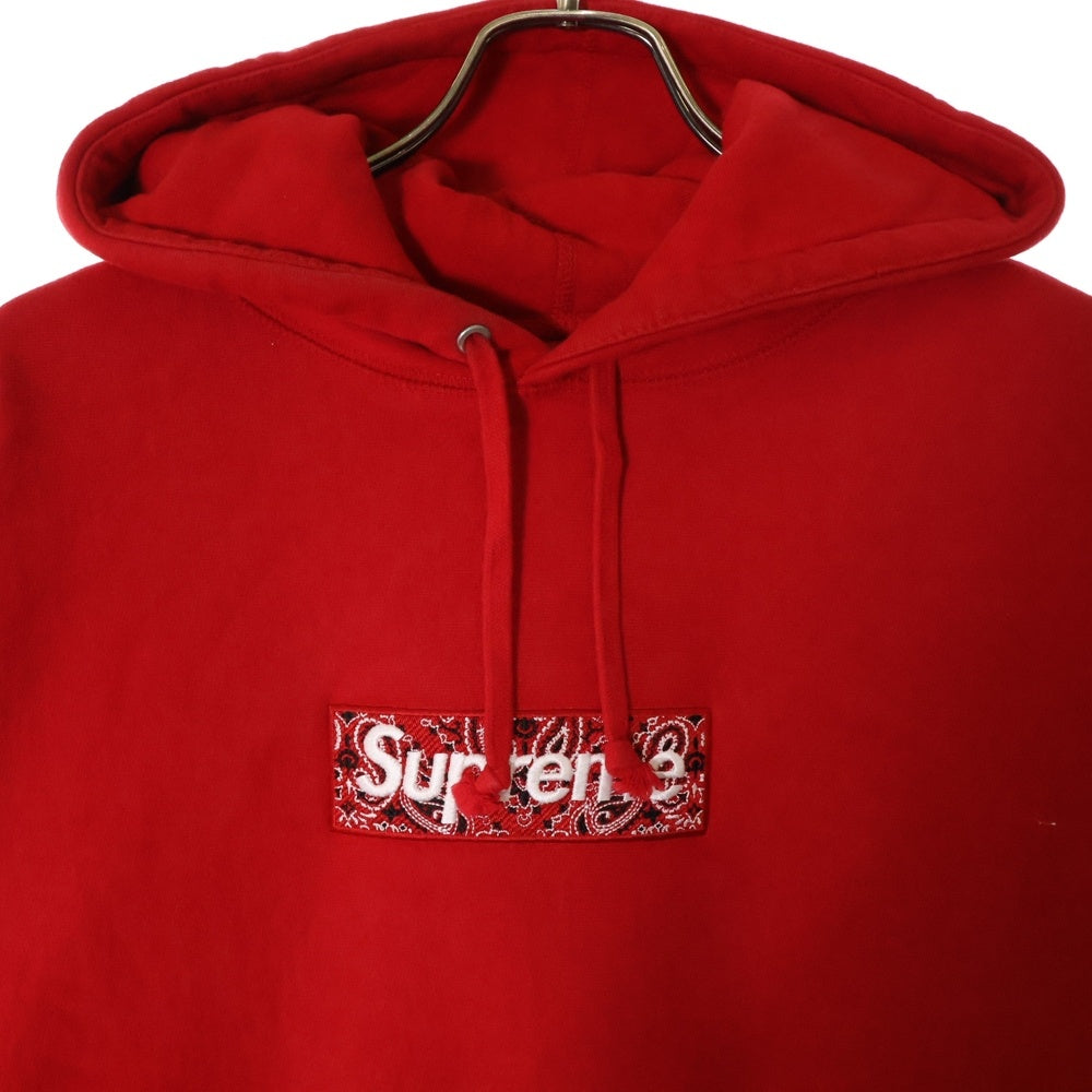 SUPREME(シュプリーム) 19AW Bandana Box Logo Hooded Sweatshirt バンダナ ボックスロゴ プルオーバースウェットパーカー フーディー レッド