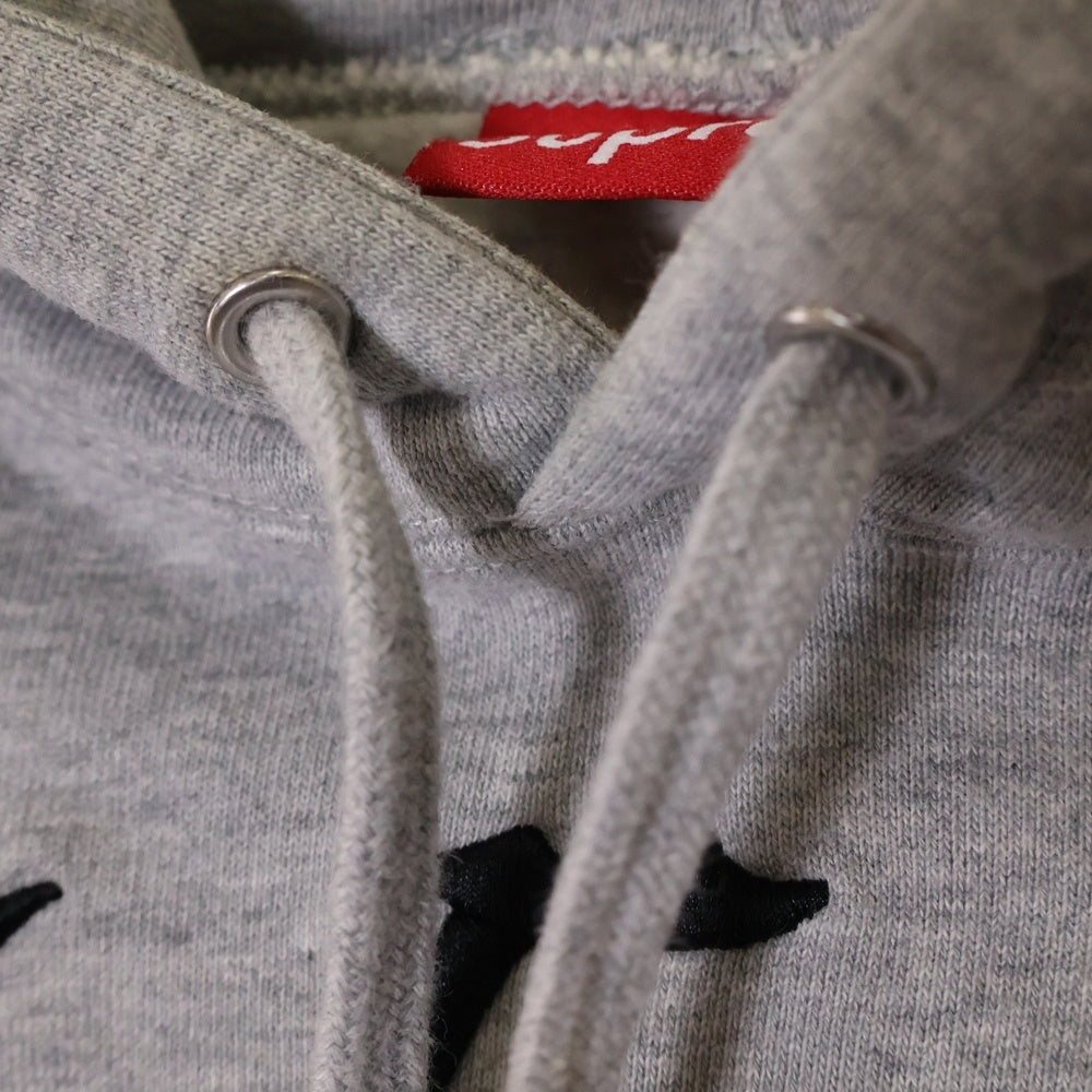 SUPREME(シュプリーム) 21AW Raised Embroidery Hooded Sweatshirt レイズド ロゴ刺繍 スウェット プルオーバーパーカー グレー